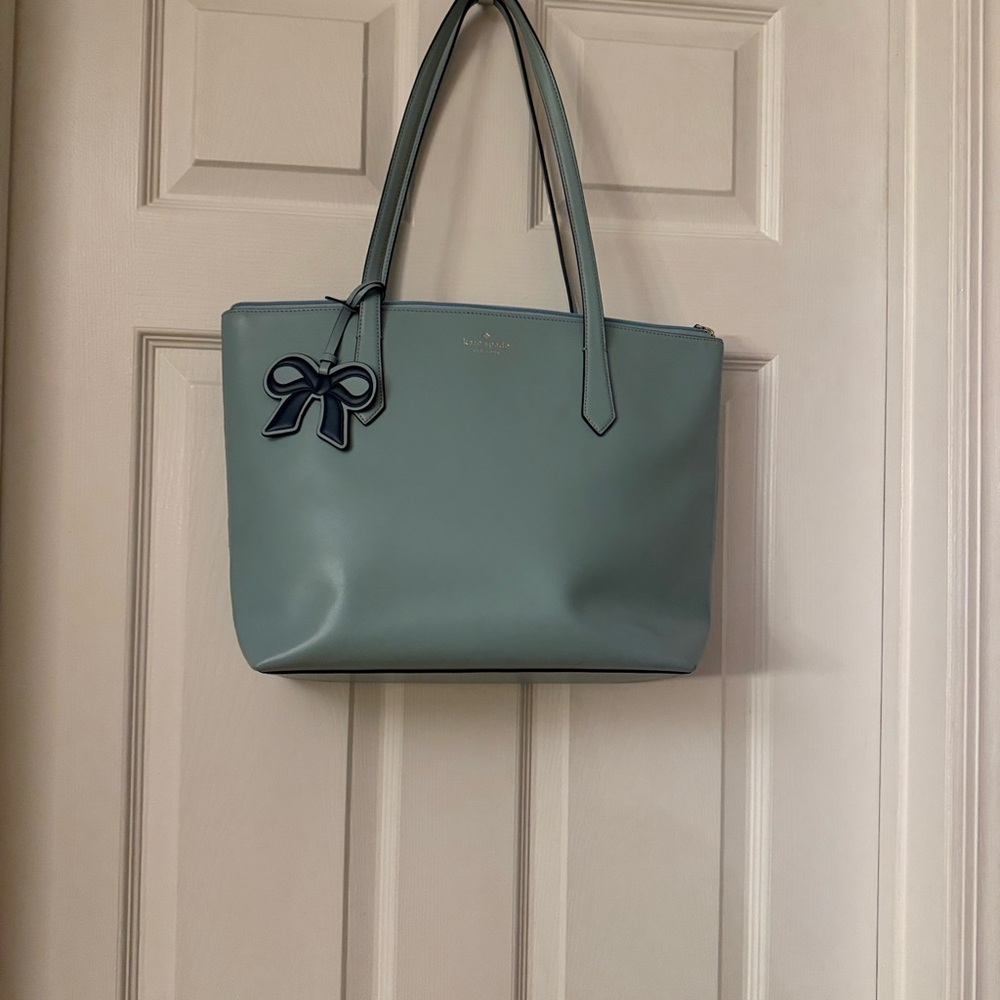 Kate Spade Teal Tote with Bow Accent